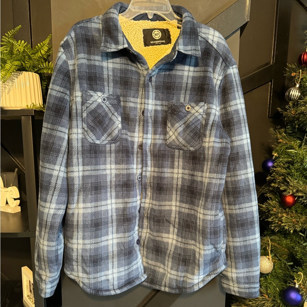 Weatherproof Men’s Sherpa-Lined Flannel Shacket |… - image 1